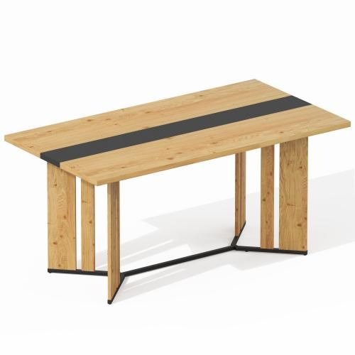 Table à manger rectangulaire-Aspect chêne-150x80x76 cm-En bois