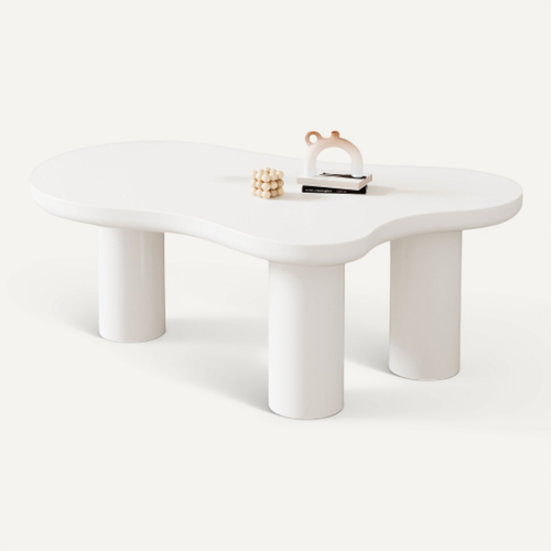 Table Basse Blanche En Forme De Nuage Avec éclairage LED 16 Couleurs Design Arrondi Ideal Pour Salon Moderne Et Chambre Enfant 97067772