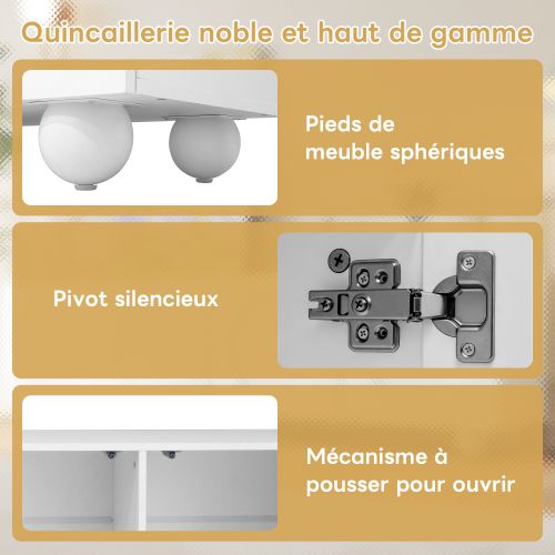 Meuble TV Moderne 180,5x38x50 Cm-meuble TV Bas-meubles De Salon-espace De Rangement-blanc