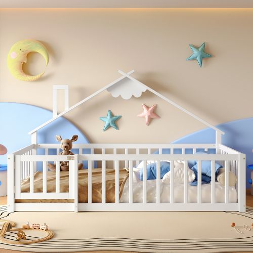 Lit Enfant Fille AIYAPLAY Lit Cabane Enfants 90x190 Cm Lit Enfants Lit Maison Enfant Avec Protection Antichute, Sommier à Lattes Et Toit Inclus | France Lit Evolutif Enfant