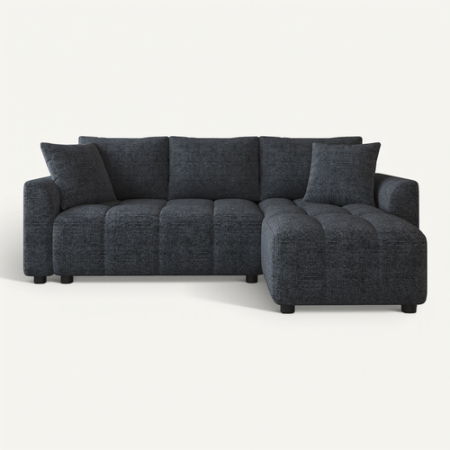 Canapé Angle Fixe 3 Places En Forme De L Gris