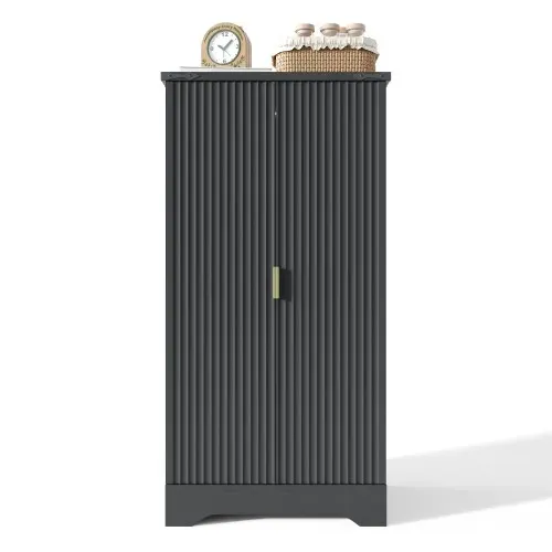 Meuble De Cuisine 120x60.5x40cm-led-buffet De Cuisine Avec Étagères Réglables-en Bois-noir