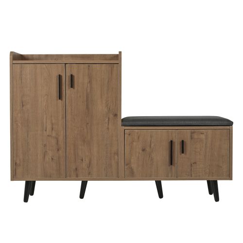 Banc à Chaussures-meuble à Chaussures 120*34*82 Cm-assise Confortable-en Noyer