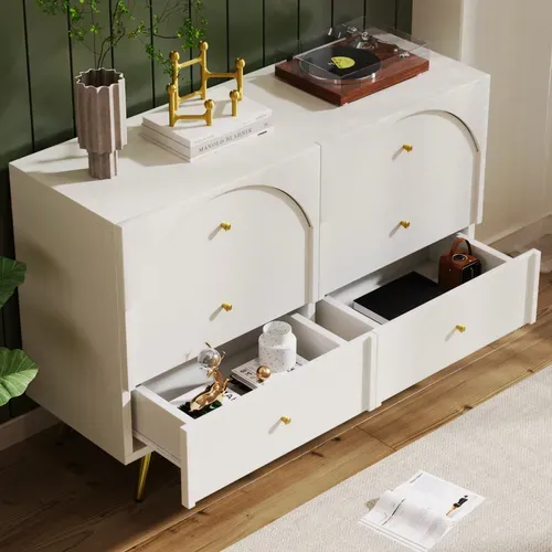 Commode With 6 Tiroirs Blanc