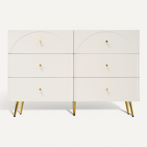 Commode With 6 Tiroirs Blanc