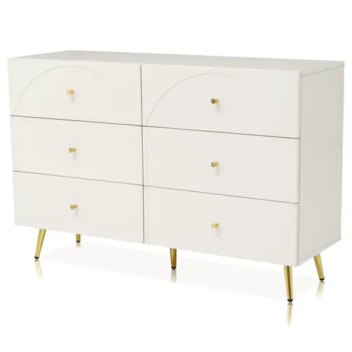 Commode With 6 Tiroirs Blanc