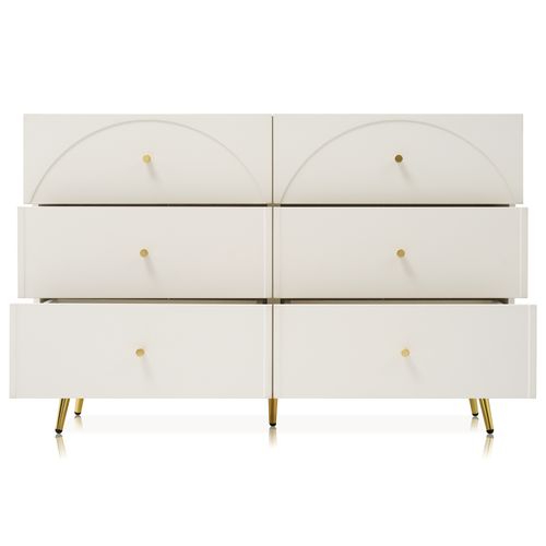 Commode With 6 Tiroirs Blanc