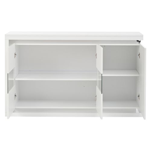 Buffet Avec 3 Portes Et LED Blanc