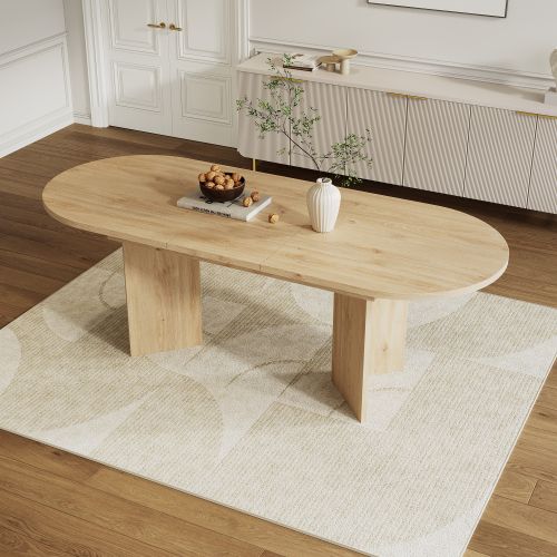 Table à Manger Extensible 120/160 X 80cm Imitation Chêne