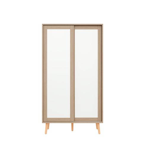 Armoire Enfant Avec 2 Portes Coulissantes Et Penderie Blanc