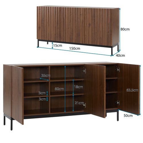 Buffet Avec 3 Portes Marron