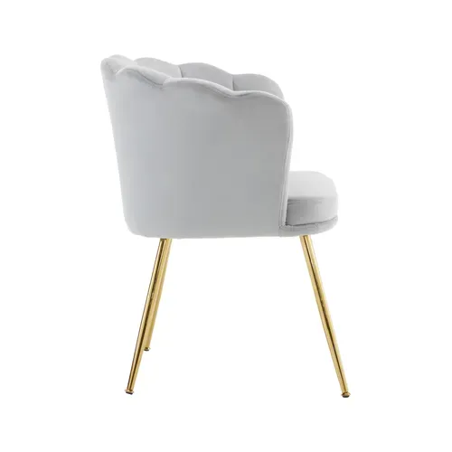 Fauteuil Fixe Avec Coussin Papillon Et Pieds En Métal Gris