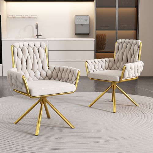 Lot De 2 Chaises Beige En Velours - Chaise But