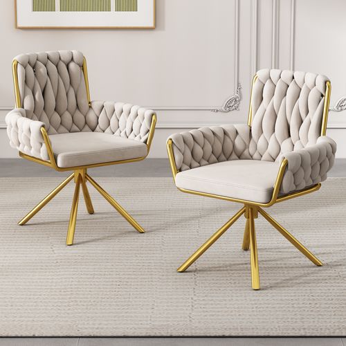 Lot De 2 Chaises Beige En Velours - Chaise But