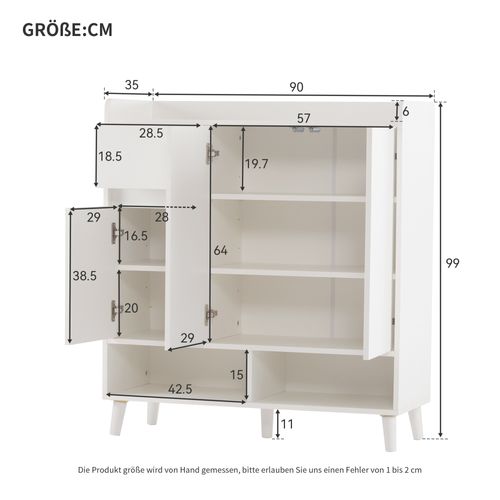 Meuble à Chaussures Avec 3 Portes Et 1 Tiroir Blanc - Meuble à Chaussures