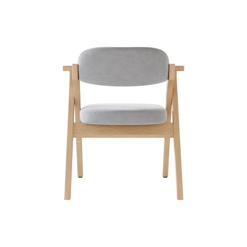 Lot De 2 Chaises En Bois Massif Avec Pliantes Avec Coussins En Velours Gris