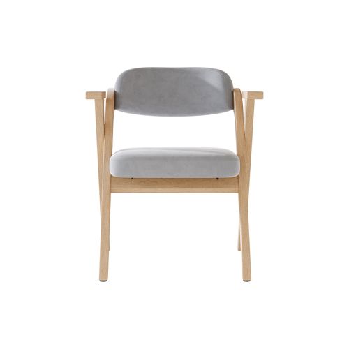 Lot De 2 Chaises En Bois Massif Avec Pliantes Avec Coussins En Velours Gris