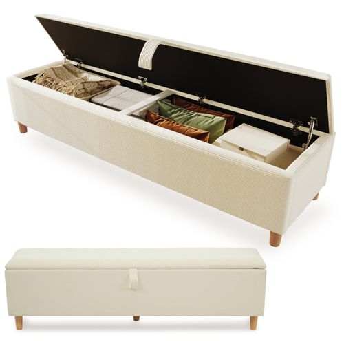 Banc Avec Coffre 145 X 38 X 46cm Beige