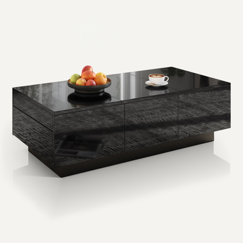Table Basse Avec 1 Tiroir Et 2 Bureau Extensible Noir