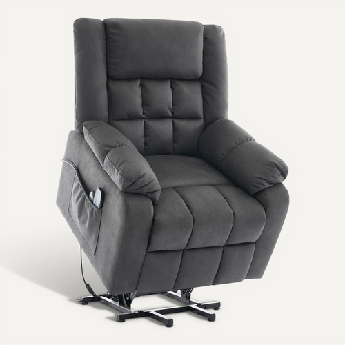 Fauteuil Relax Avec USB, Porte-gobelet, Fonctions De Chauffage Et De Massage Gris