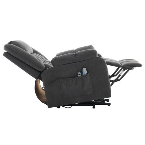 Fauteuil Relax Avec USB, Porte-gobelet, Fonctions De Chauffage Et De Massage Gris