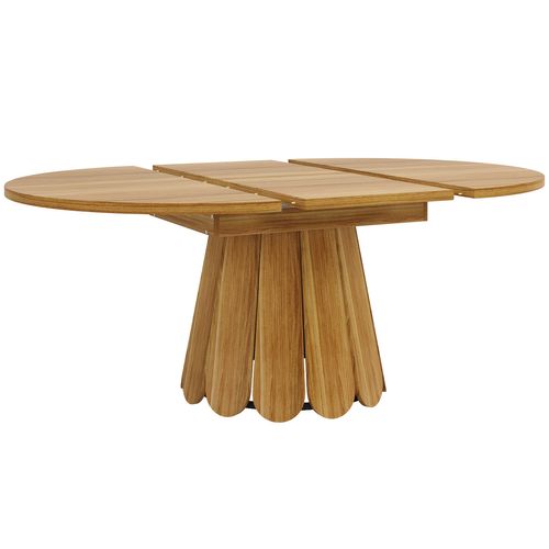 Table De Salle à Manger Ronde Extensible En Ovale 118-158 Cm Imitation Chêne