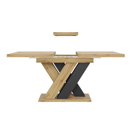 Table De Salle à Manger Extensible 119-158.5 Cm Bois + Noir