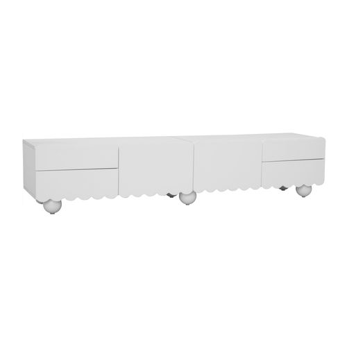 Meuble TV L.175cm Avec 2 Portes Et 4 Tiroirs Blanc