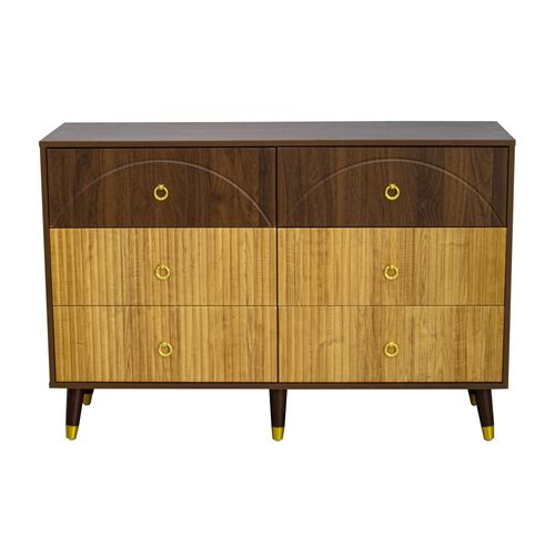 Commode 6 Tiroirs Marron