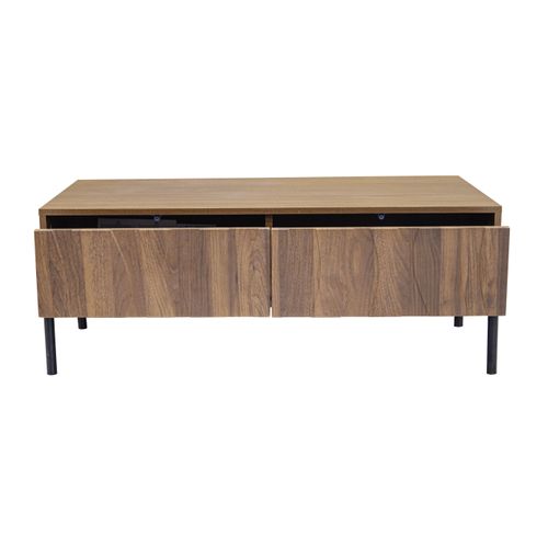 Table Basse Avec 2 Tiroirs Et Pieds En Métal Bois