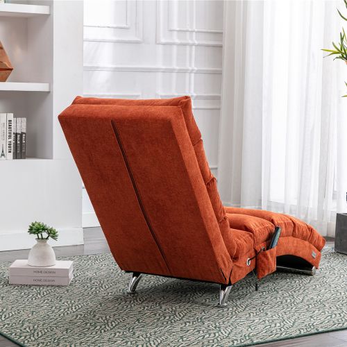 Fauteuil relax Massant Avec Dossier 140°-capacité 250 Kg-orange