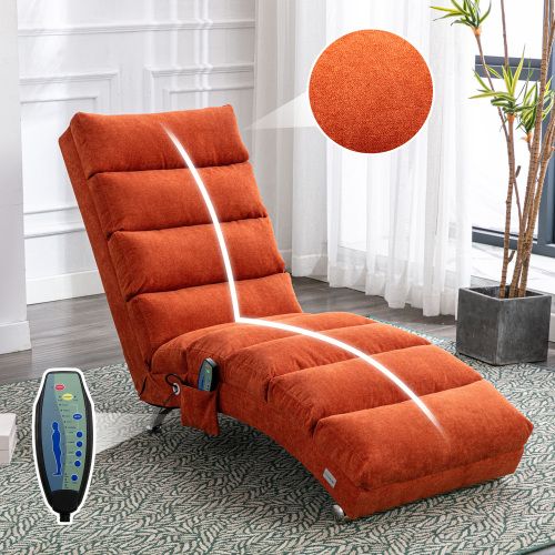 Fauteuil relax Massant Avec Dossier 140°-capacité 250 Kg-orange
