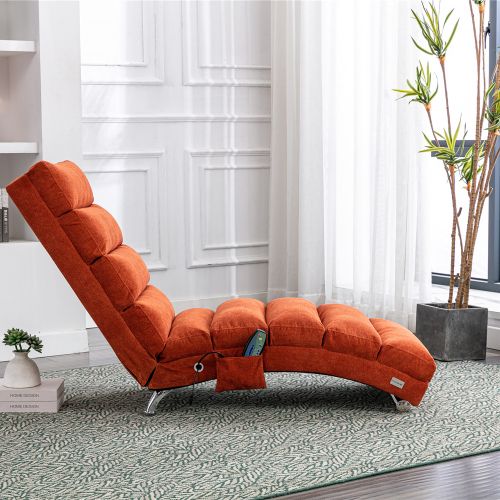 Fauteuil relax Massant Avec Dossier 140°-capacité 250 Kg-orange