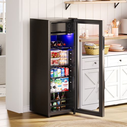 Réfrigérateur 128l Silencieux-mini Bar 2 Zones-94 Canettes(330ml)-classe E-noir