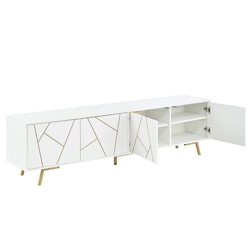 Meuble TV L.190cm Avec 4 Portes Blanc