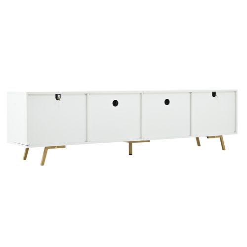 Meuble TV L.190cm Avec 4 Portes Blanc
