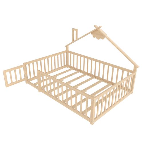 Lit Cabane Enfant 140 X 190 Cm En Bois Avec Barrières De Sécurité – Design Maison