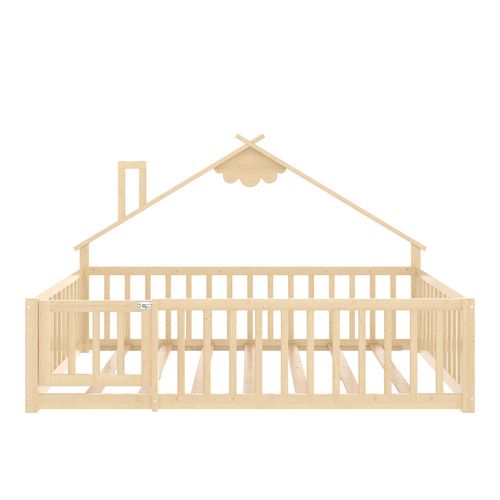 Lit Cabane Enfant 140 X 190 Cm En Bois Avec Barrières De Sécurité – Design Maison
