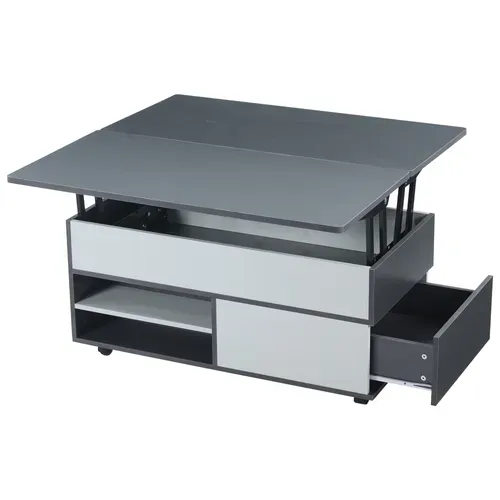 Table Basse Plateau Relevable Avec 1 Tiroir Grey