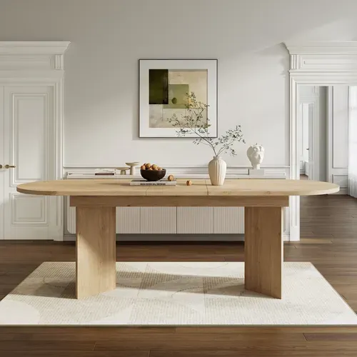 Table à Manger Extensible 160/200 X 90cm Imitation Chêne