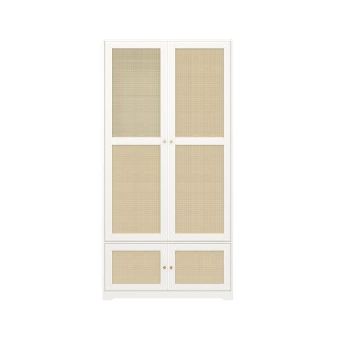 Armoire 2 Portes Avec Tringle Et Étagères,90x48x180 Cm, Blanc