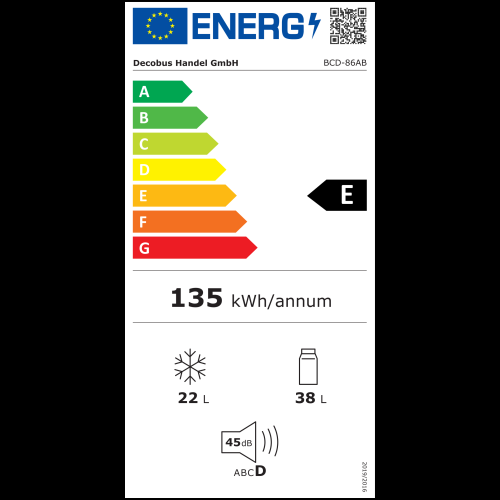 Mini Réfrigérateur Cube Noir 22+38l