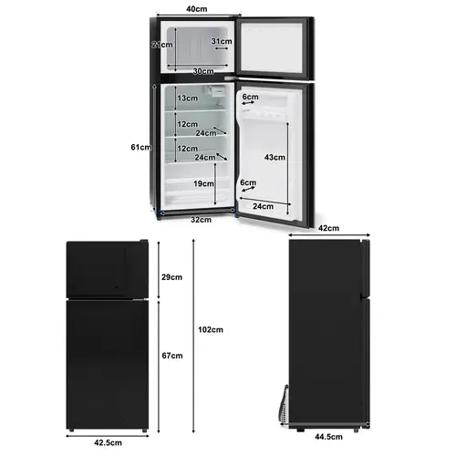 Mini Réfrigérateur Cube Noir 28+64l