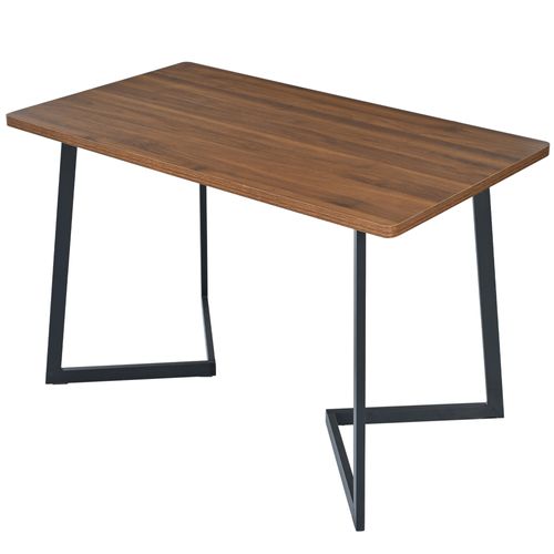 Table à Manger 117 X 68 Cm Avec Pieds En Métal Noir Et Plateau En Noyer