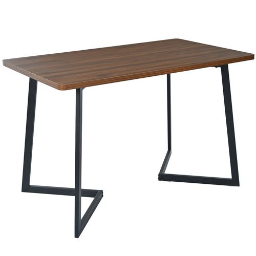 Table à Manger 117 X 68 Cm Avec Pieds En Métal Noir Et Plateau En Noyer
