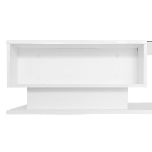 Table Basse Brillante Avec LED Et Tiroir Blanc - Table Basse But