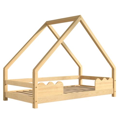 Lit Enfant Lit Cabane 90 X 200cm Avec Sommier Imitation Chêne