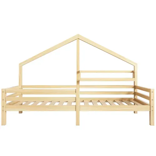 Lit Enfant Lit Cabane 90 X 200 Cm Blanc Avec Support De Rangement