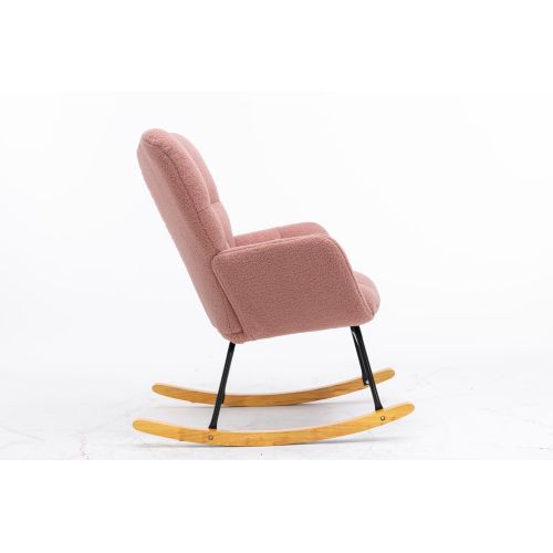 Fauteuil à Bascule Chaise à Bascule Rocking Chair Fauteuil Relax Teddy Rose