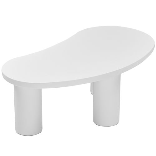 Table Basse Forme Irrégulière En Demi-lune Blanc